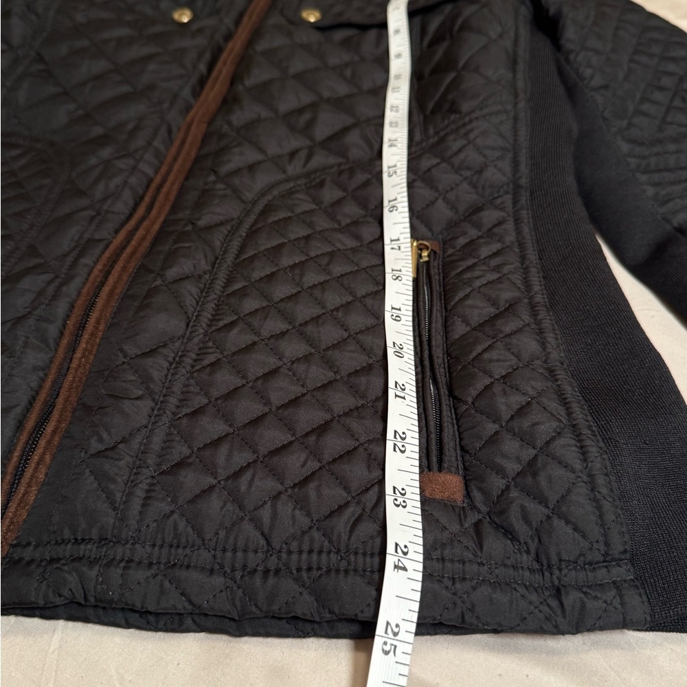 Weatherproof Women's Black and Brown Quilted Utility Jacket - Picture 9 of 10